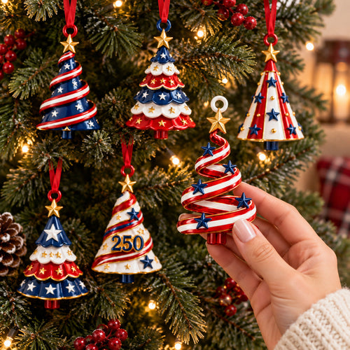 250th American Christmas Tree Ornament Gift Set NCU0HT140