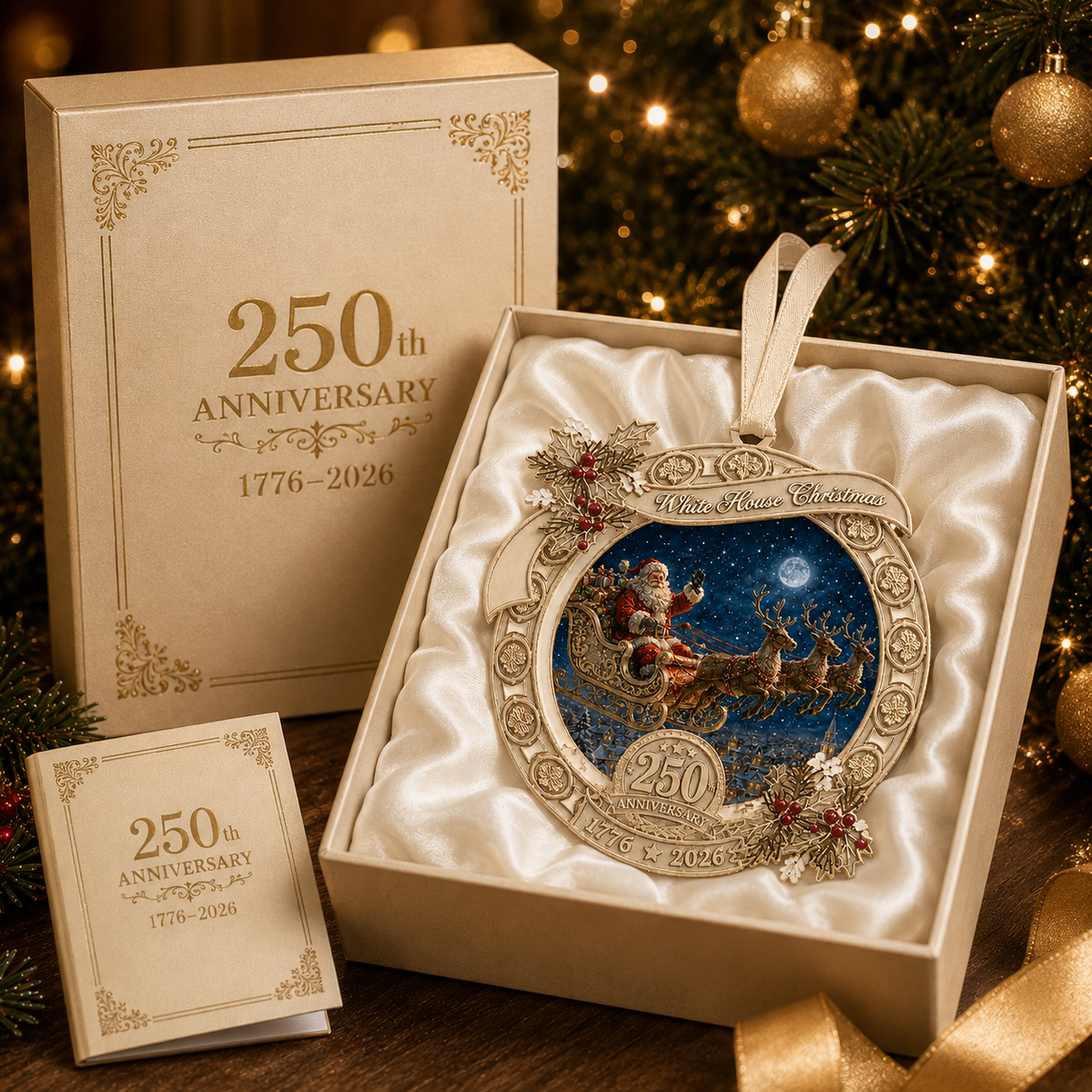 🎉250th Anniversary Edition Santa's Sleigh Scene Ornament