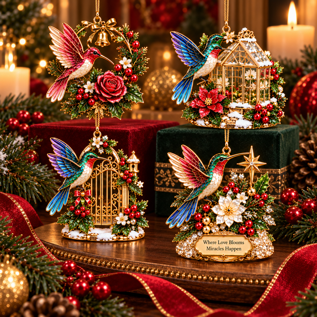 Hummingbird Christmas Ornament  –  Festive Bird Keepsake Collection, Elegant Holiday Gift for Mom, Grandma & Hummingbird Lovers