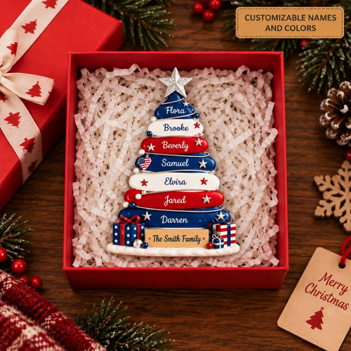 250 Christmas Tree - Personalized Custom Shape Mica Ornament - Christmas Gift For Family