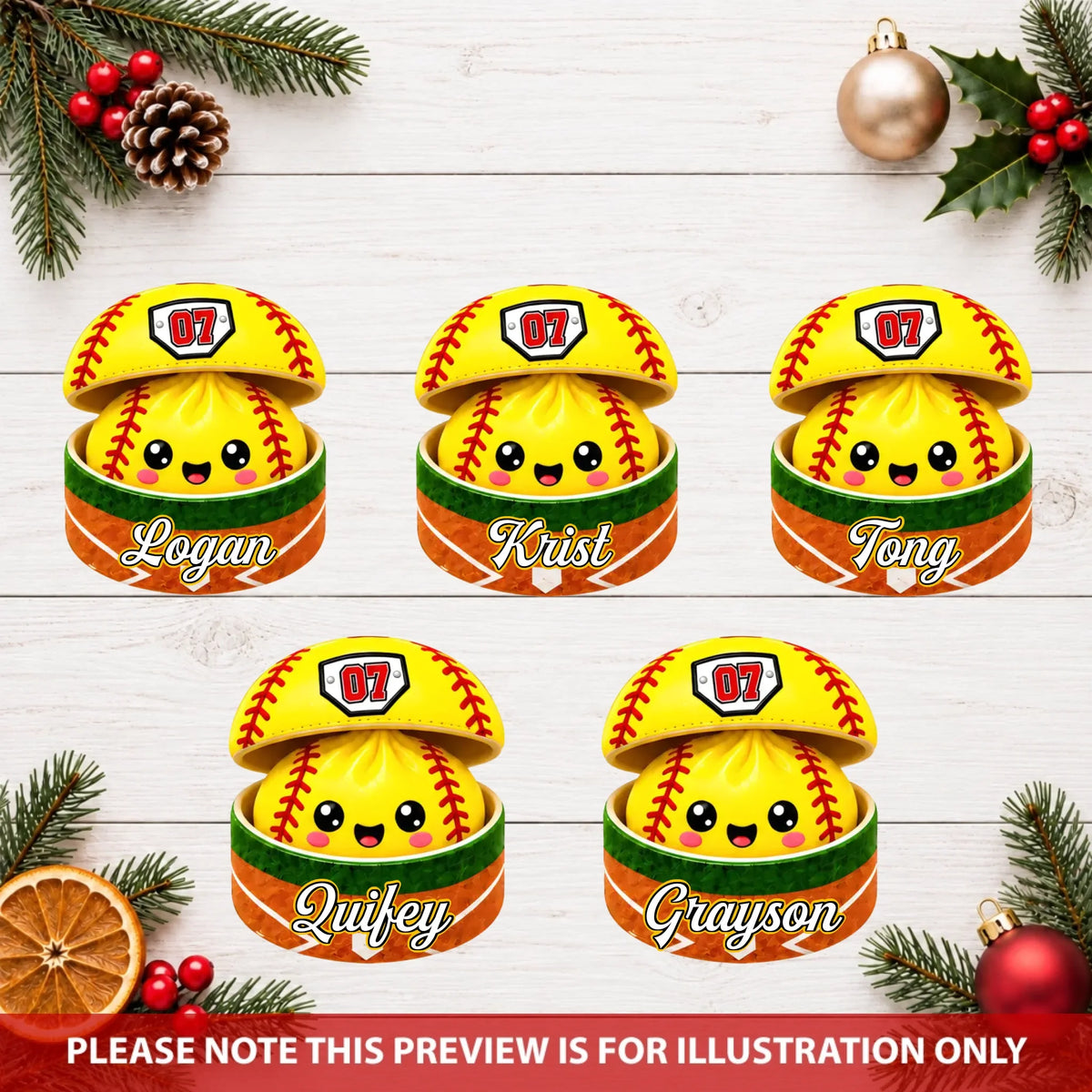 Sports Dumpling Squishy Style - Personalized Custom Shape Mica Ornament - Christmas Gift For Friends, Family