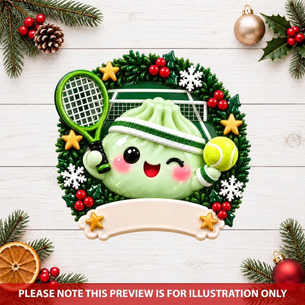 Dumpling Christmas Sports - Personalized Custom Shape Mica Ornament - Christmas Gift For Kids, Friends