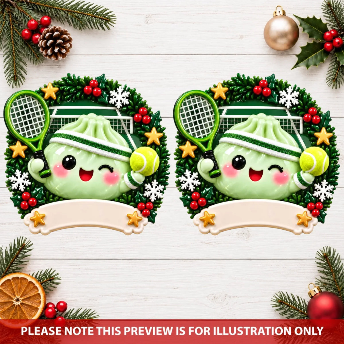 Dumpling Christmas Sports - Personalized Custom Shape Mica Ornament - Christmas Gift For Kids, Friends