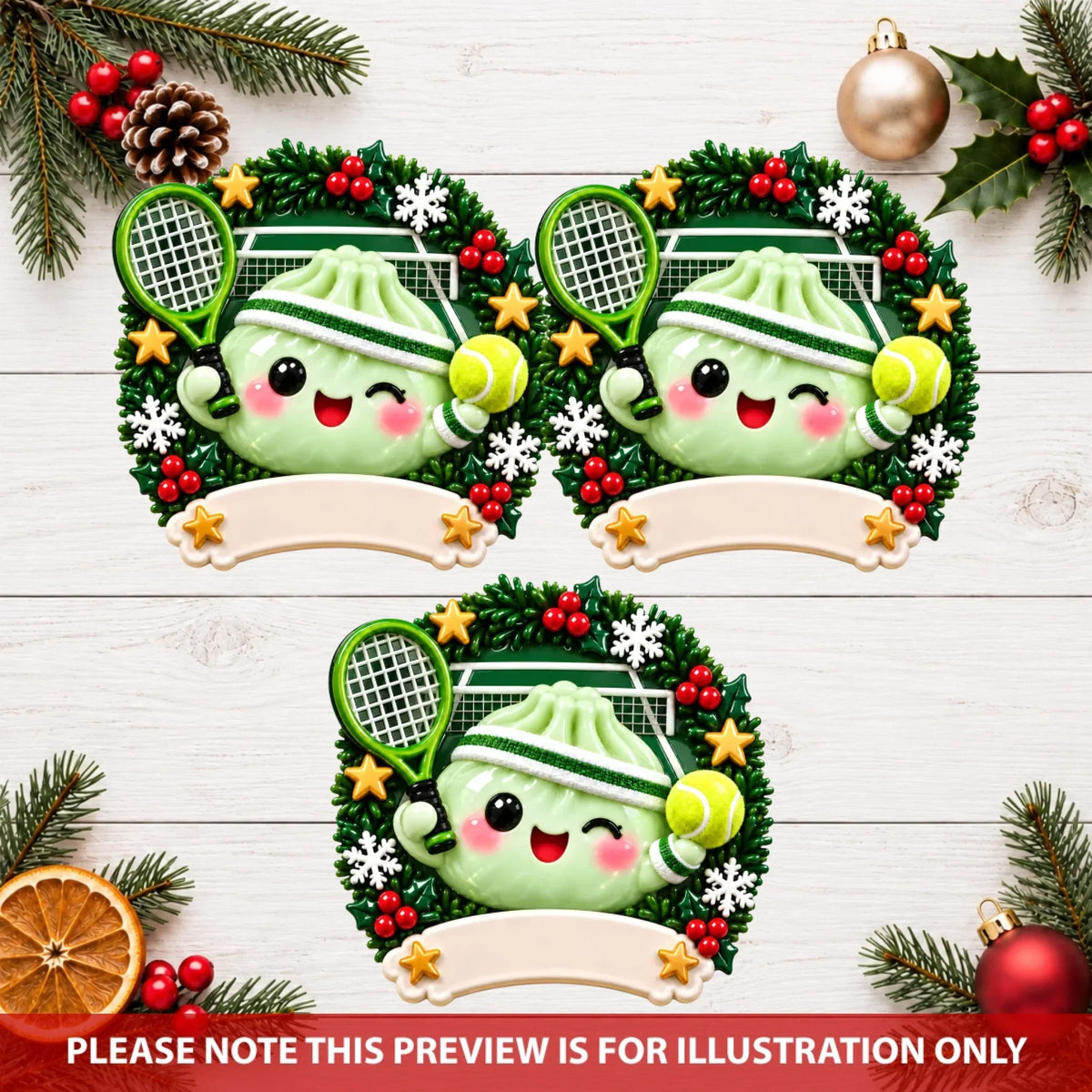 Dumpling Christmas Sports - Personalized Custom Shape Mica Ornament - Christmas Gift For Kids, Friends