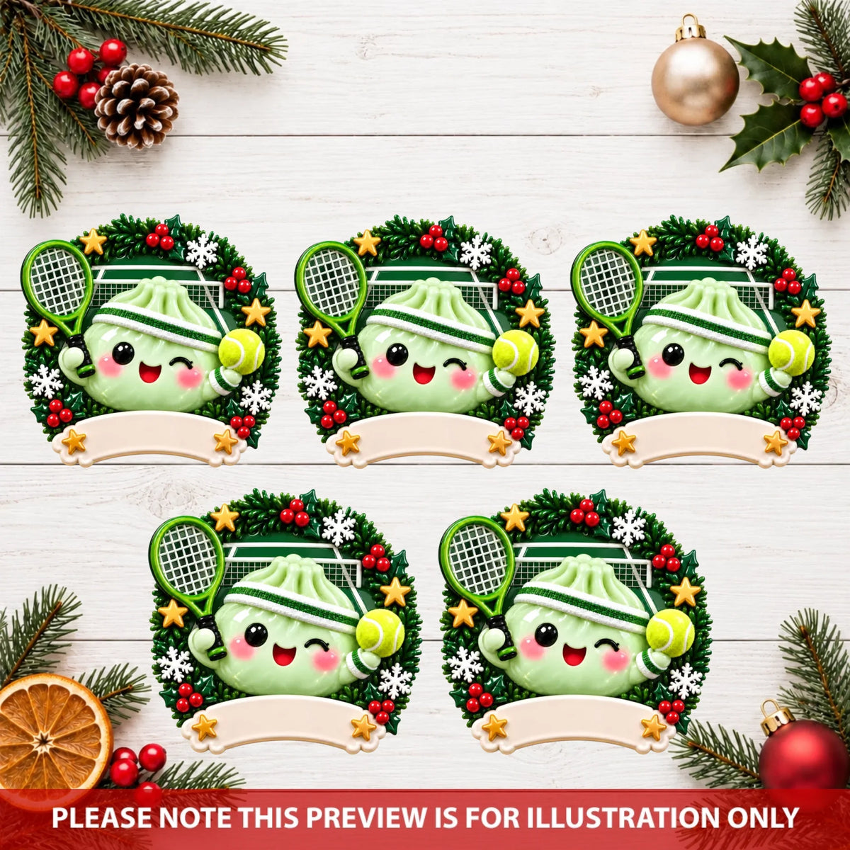 Dumpling Christmas Sports - Personalized Custom Shape Mica Ornament - Christmas Gift For Kids, Friends