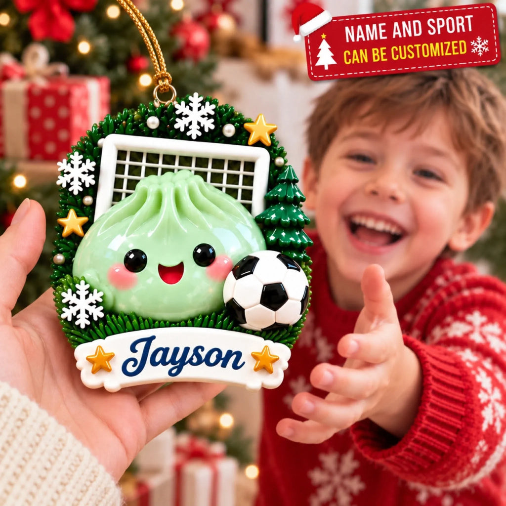 Dumpling Christmas Sports - Personalized Custom Shape Mica Ornament - Christmas Gift For Kids, Friends