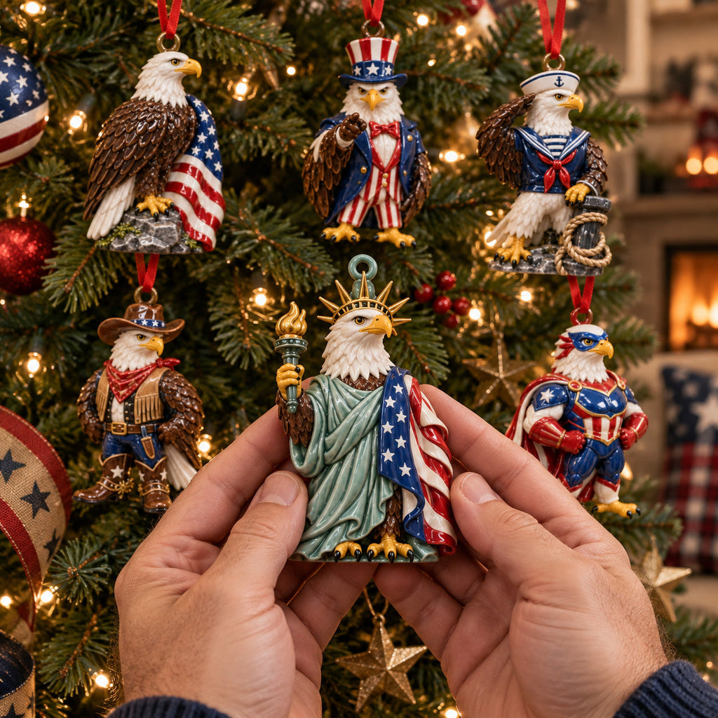 American Patriotic Eagle Ornament Gift Set NCU0HT143