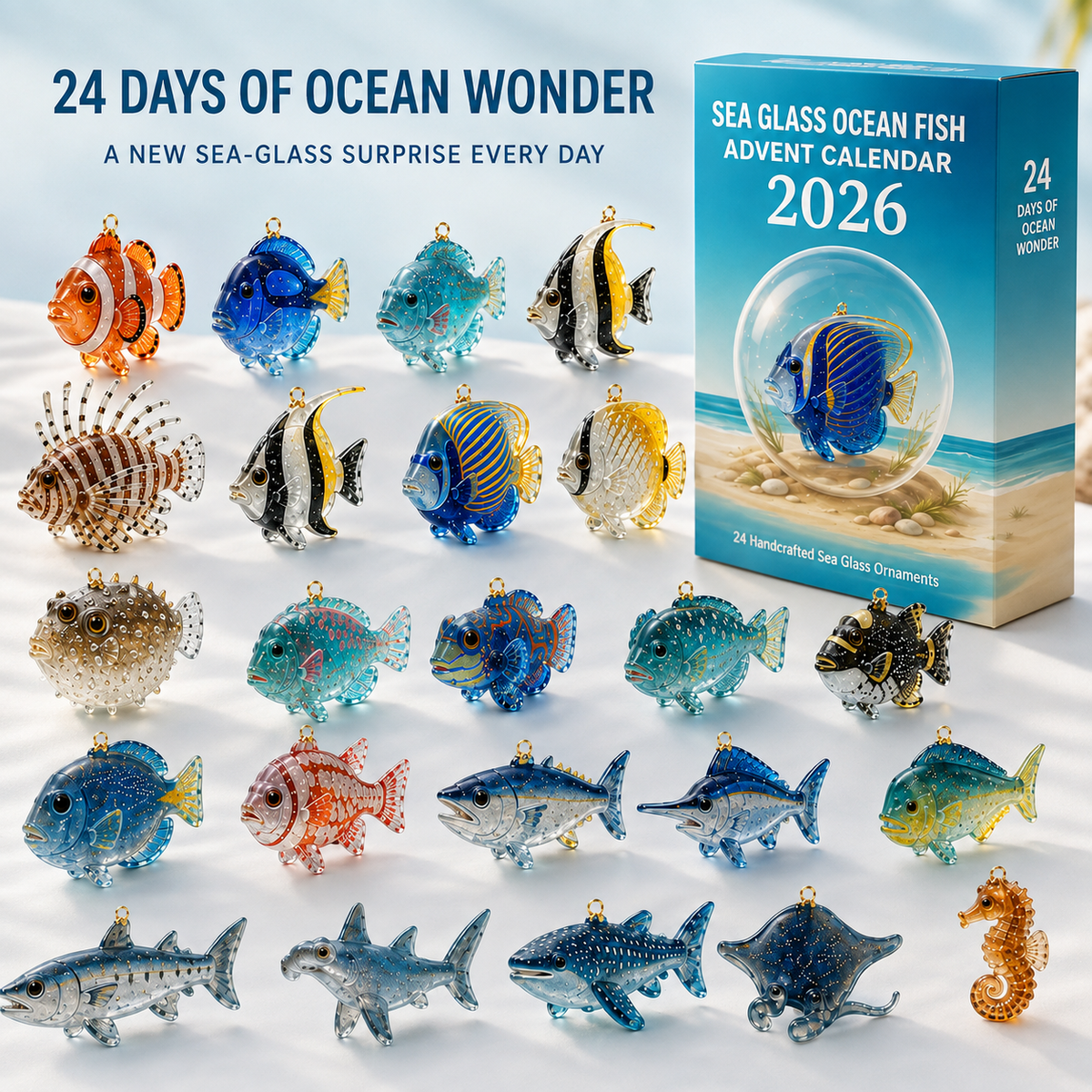 ❤️🔥Last 30pcs🔥2026 Sea Glass Ocean Fish Advent Calendar
