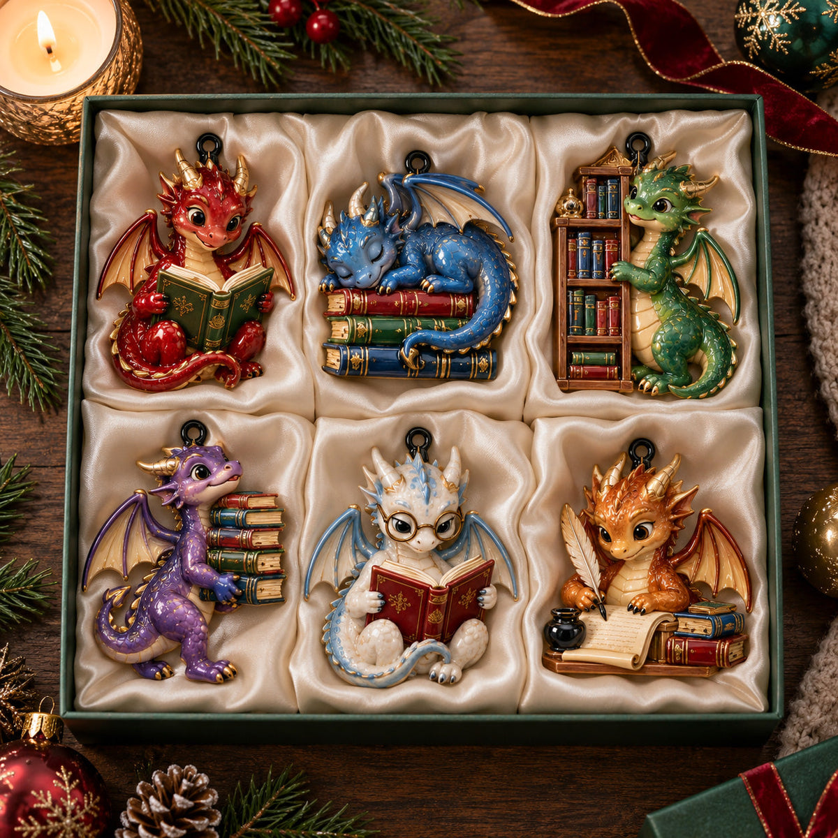 Dragon Library Ornament Gift Set NCU0HT137