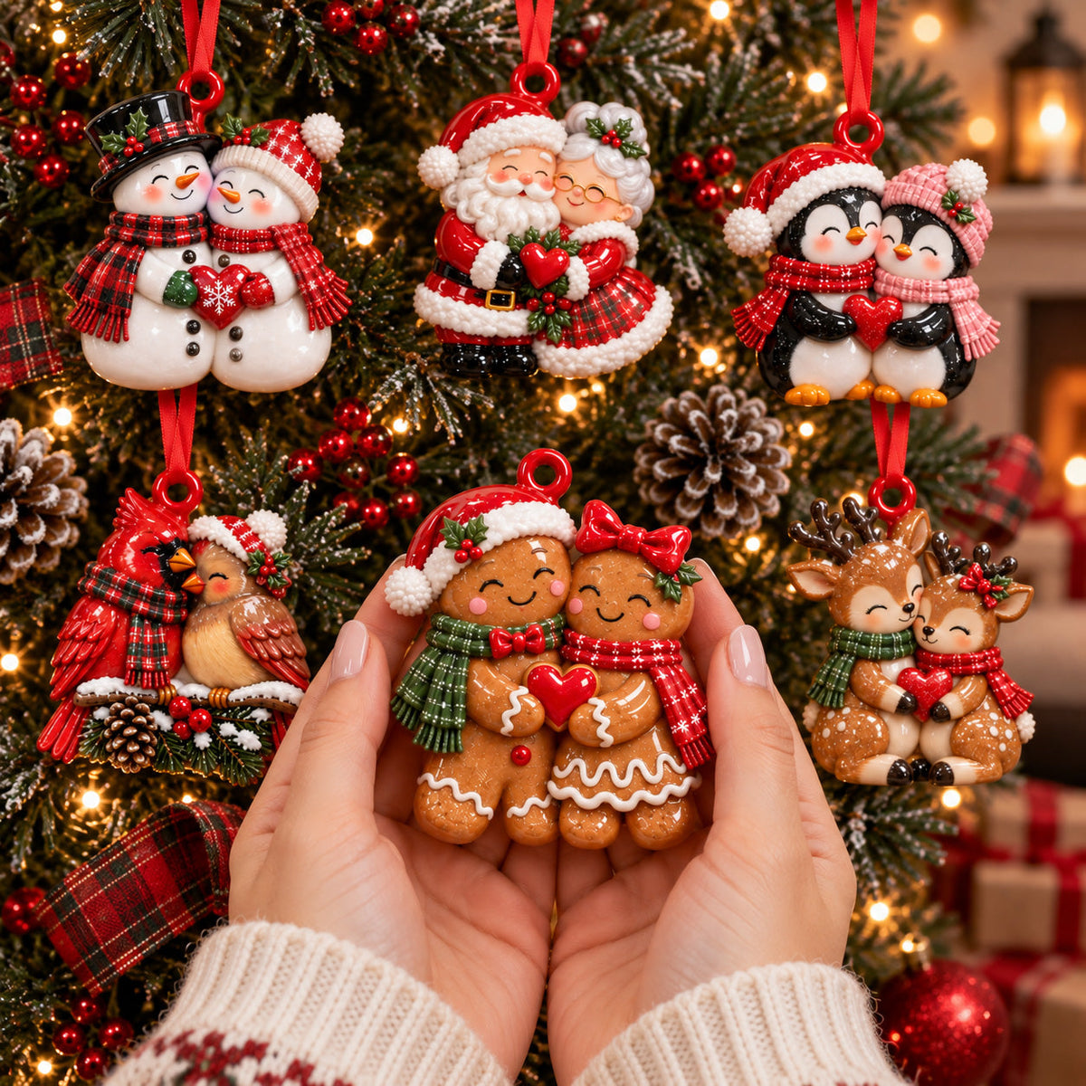 Merry Christmas Couple Ornament Gift Set NCU0HT147
