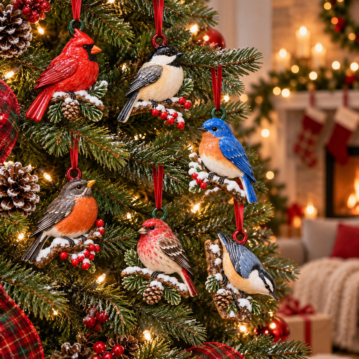 Winter Songbirds Acrylic Ornament Gift Set NCU0HT166