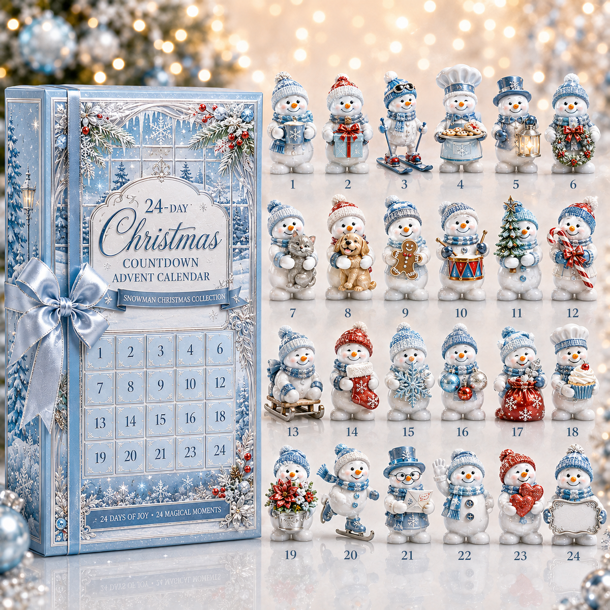 🔥24-Day Christmas Countdown Advent Calendar – Snowman Christmas Series
