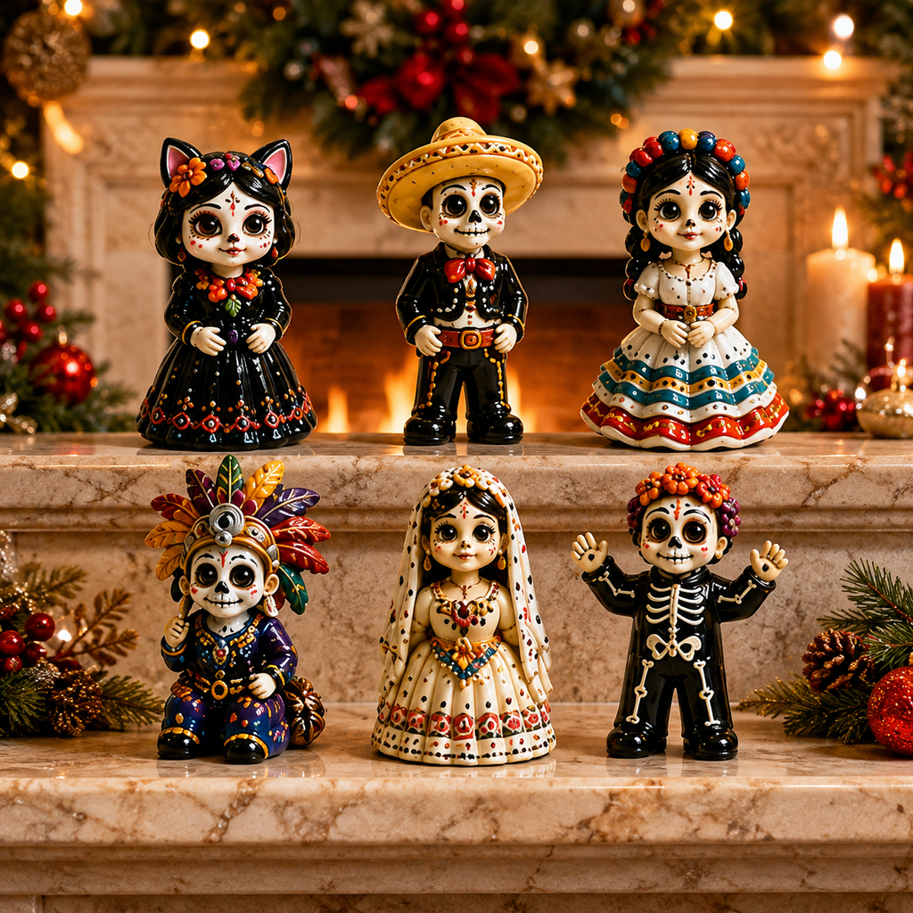 High-quality miniature model✨2026 Day of the Dead Advent Calendar – 24 Days of Mystery Collectible Figurines, Sugar Skull Characters & Festive Holiday Surprises