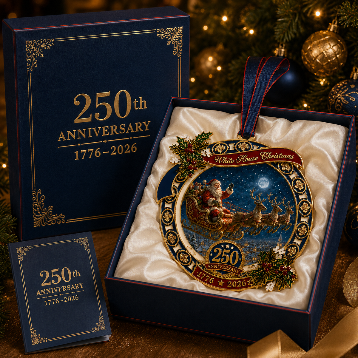 🎉250th Anniversary Edition Santa's Sleigh Scene Ornament