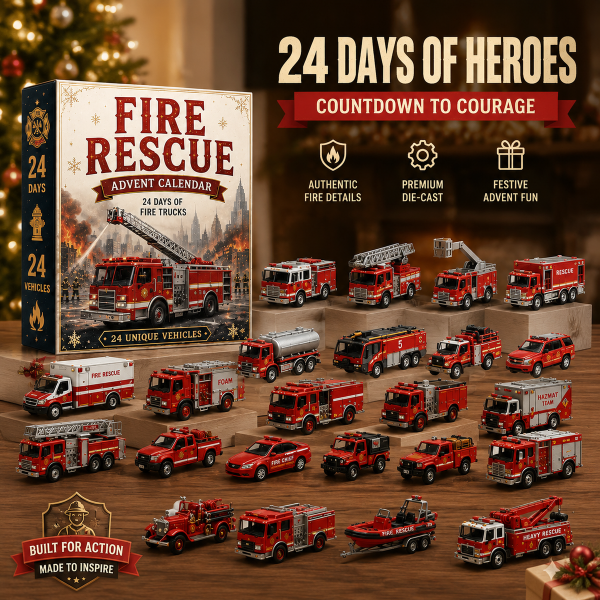 ❤️last 30pcs🔥🚒Fire Rescue 24-Day Advent Calendar
